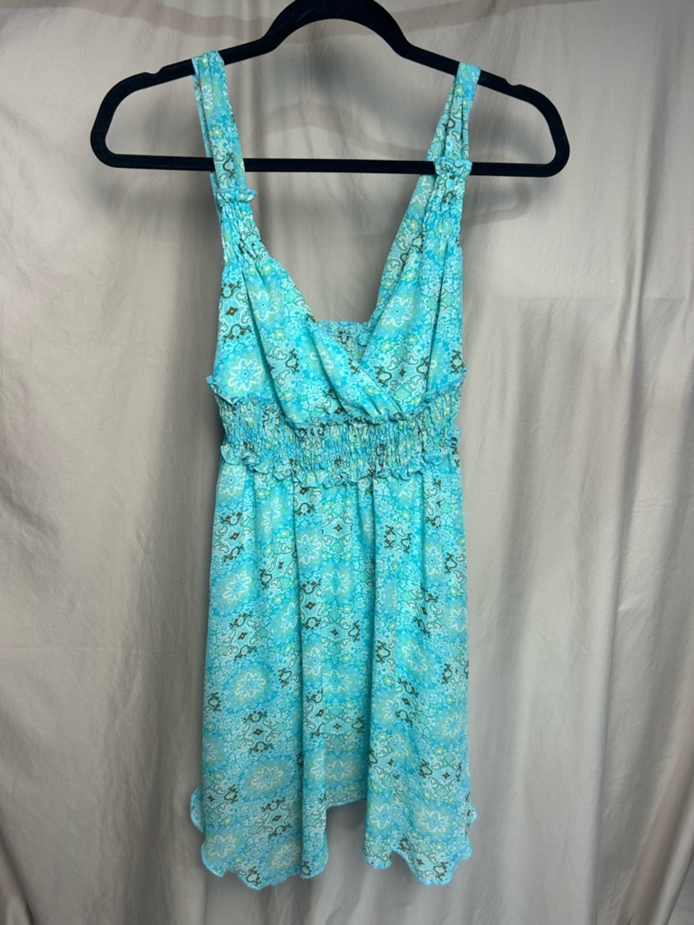 VTG Jordache paisley blue fairy dress juniors L or adult M